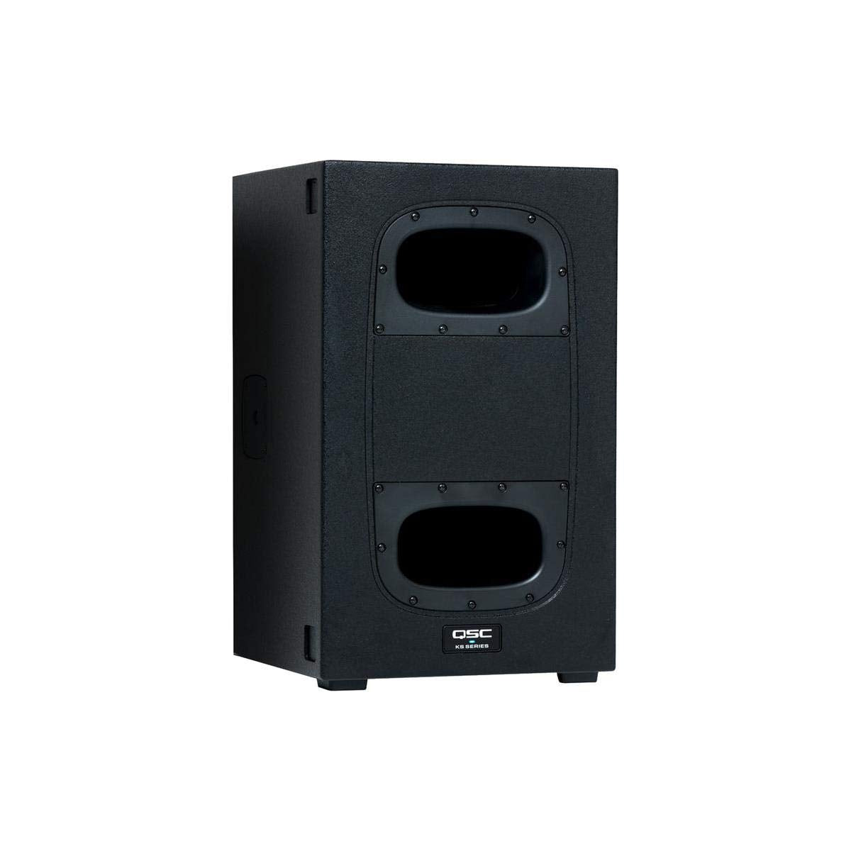 QSC KS112 compact subwoofer side view highlighting portability for on-the-go performances.