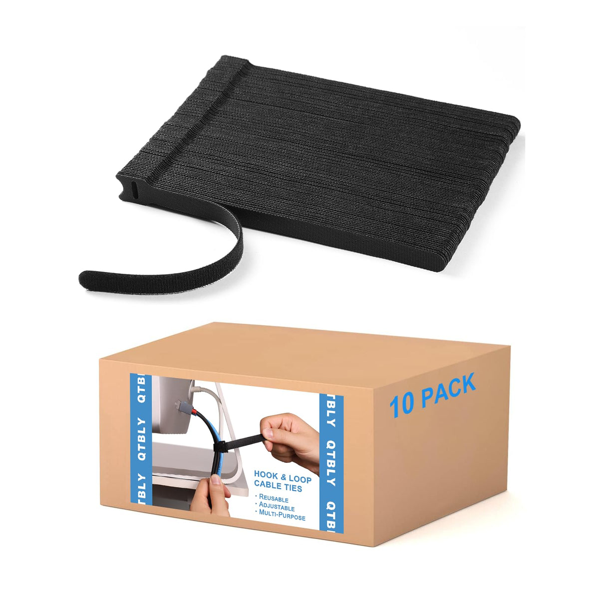 QTBLY front packaging showing 1000 ties and clear quantity benefit