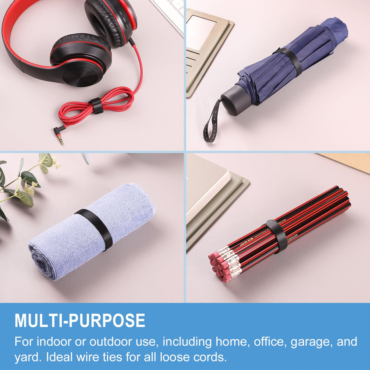 QTBLY bundled outdoor extension cord showing secure outdoor use