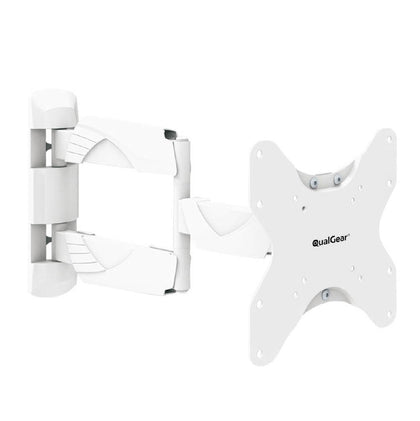 QualGear front view of white mount showing slim profile and neat appearance