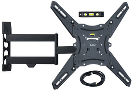 QualGear front view of mounted TV showing slim profile and neat finish