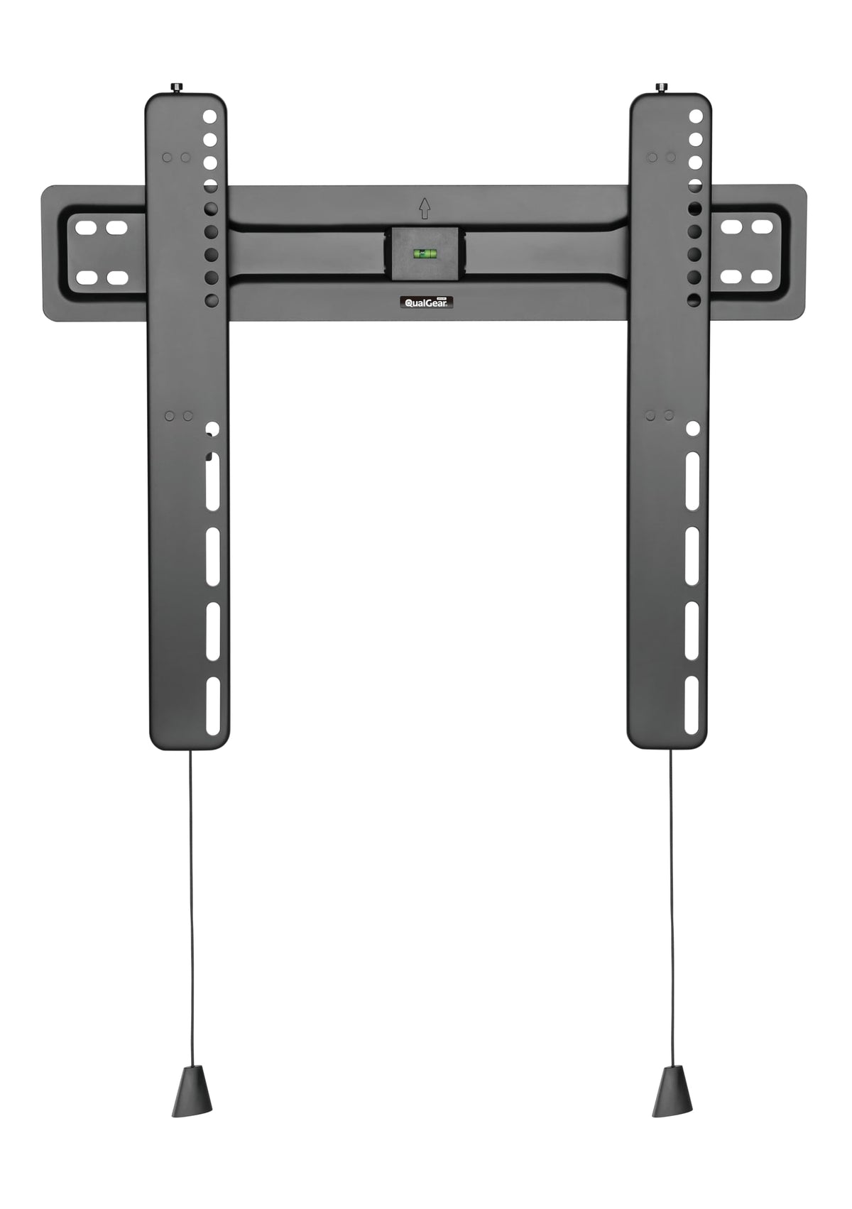 QualGear mounted TV in living room delivering sleek low-profile aesthetic benefit