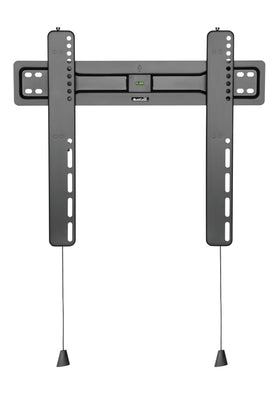 QualGear mounted TV in living room delivering sleek low-profile aesthetic benefit