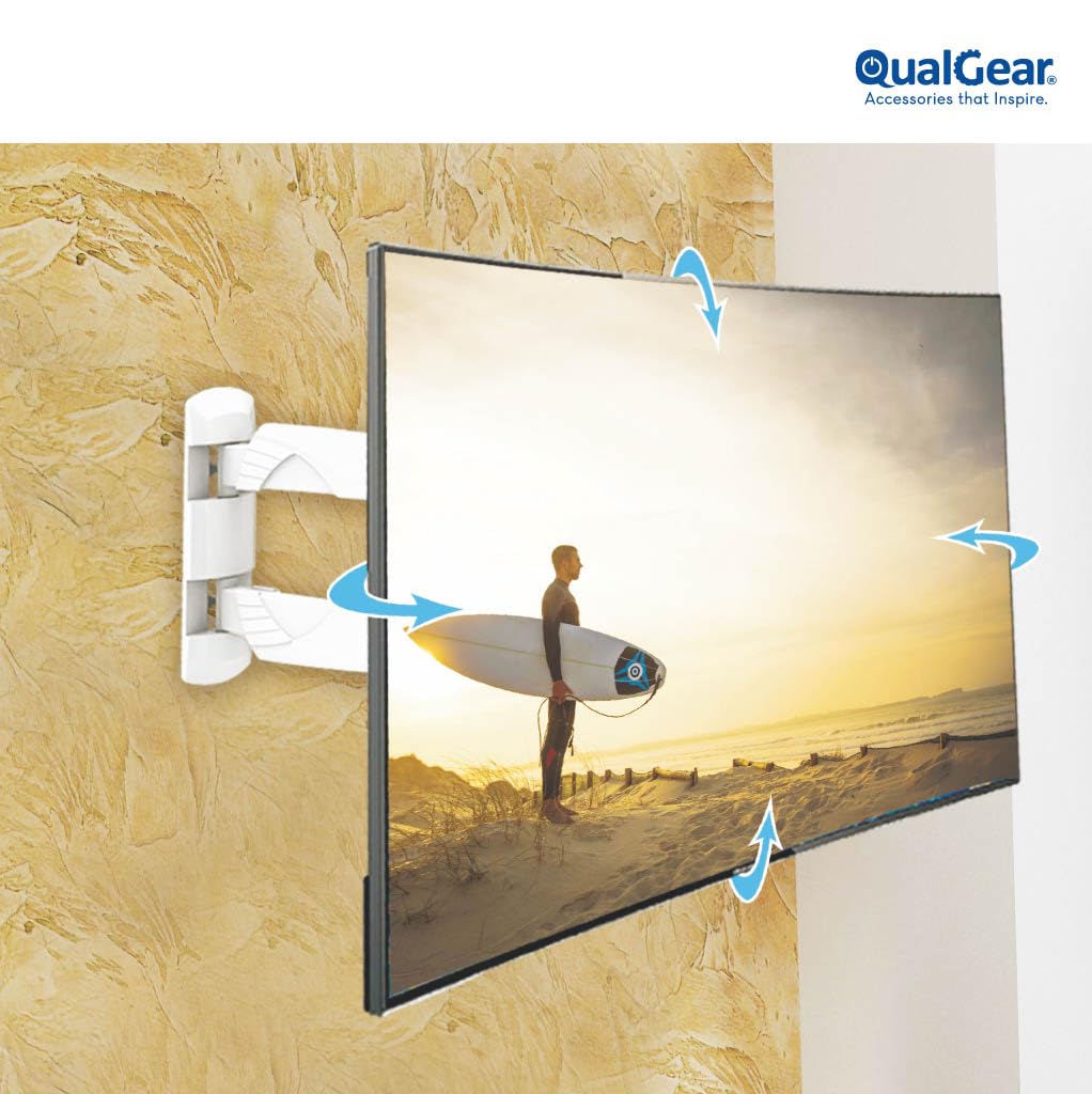 QualGear VESA compatibility label showing supported patterns for easy fit