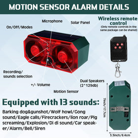 Qualirey animal deterrent dog barking sensor with stake helps deter wildlife