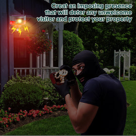 Qualirey LED strobe outdoor alarm illustrating weatherproof, all-weather use.