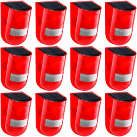 Qualirey solar siren 12-pack front view for outdoor deterrence and visibility.