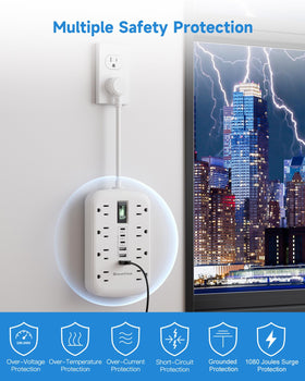 QuasarCheuk flat wall-plug design fits tight spaces behind a TV.