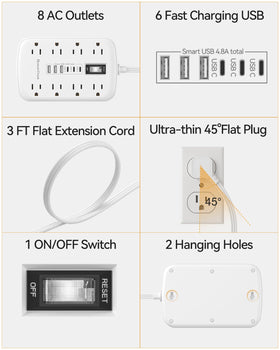 QuasarCheuk compact desk-design power strip fits behind furniture