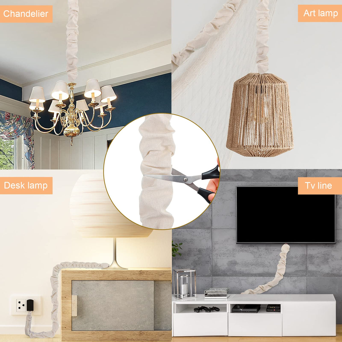 Queekay cord cover texture detail adds casual charm to any room.