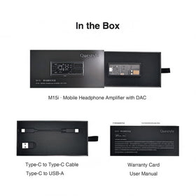 Questyle M15i packaging contents ready for quick setup.