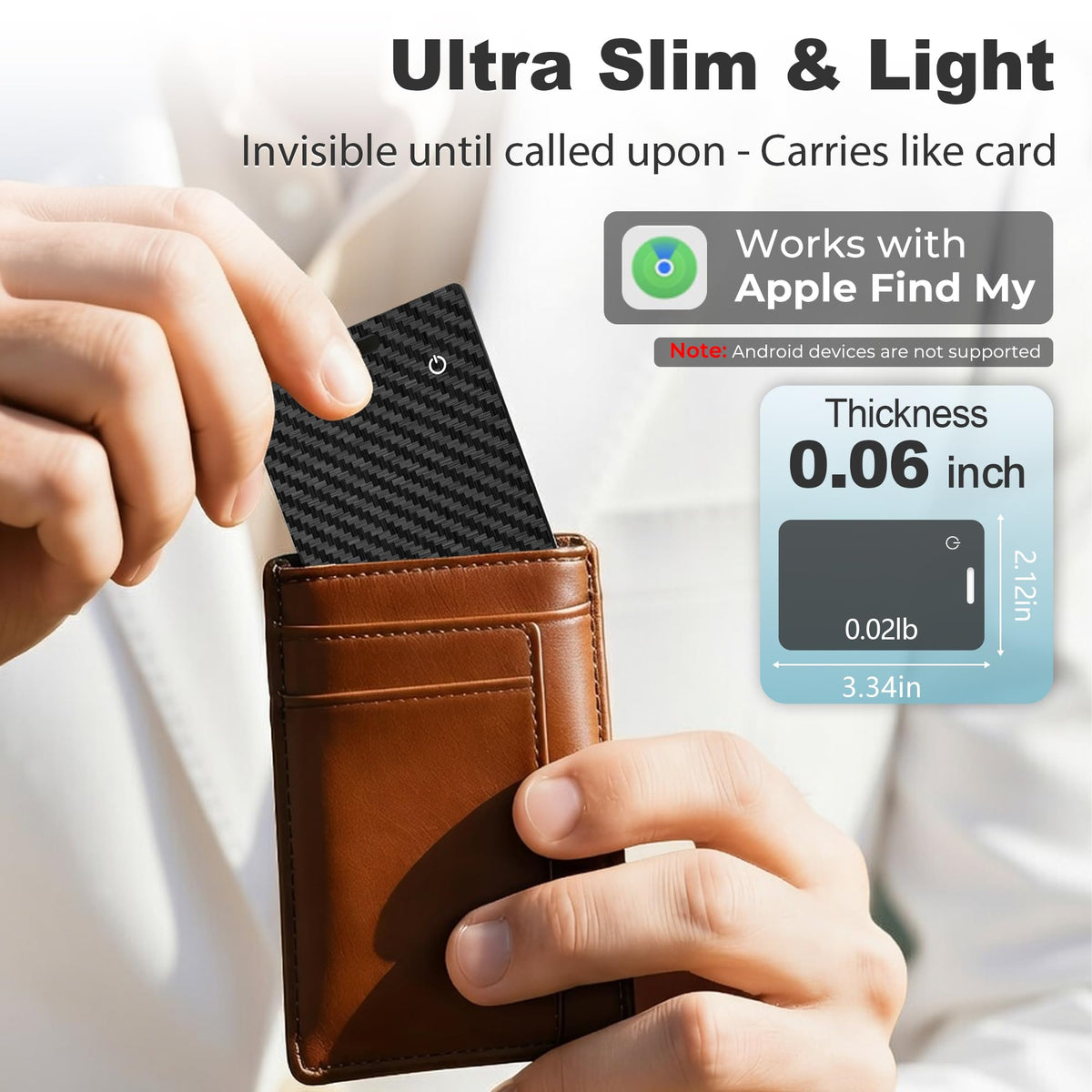 QUICKHORSE wallet tracker alarm emits an 80dB alert to locate items.