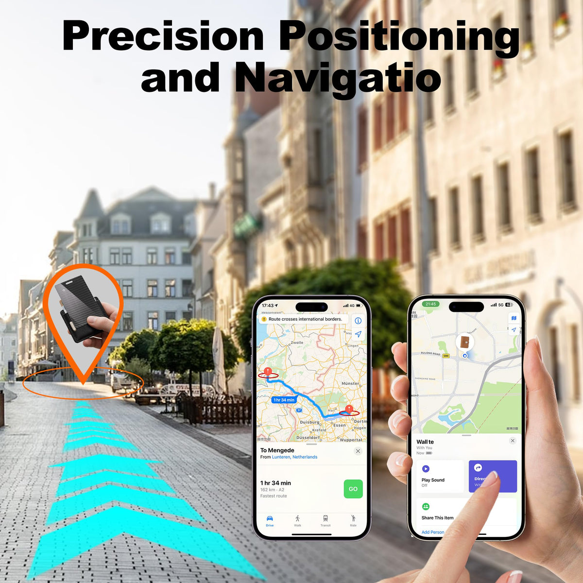 QUICKHORSE wallet tracker card charging on a Qi wireless charger