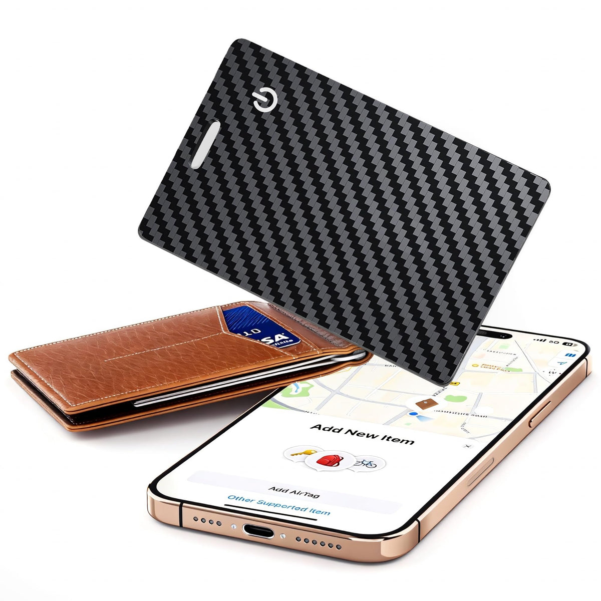 QUICKHORSE wallet tracker ultra-thin card helps locate a misplaced wallet.