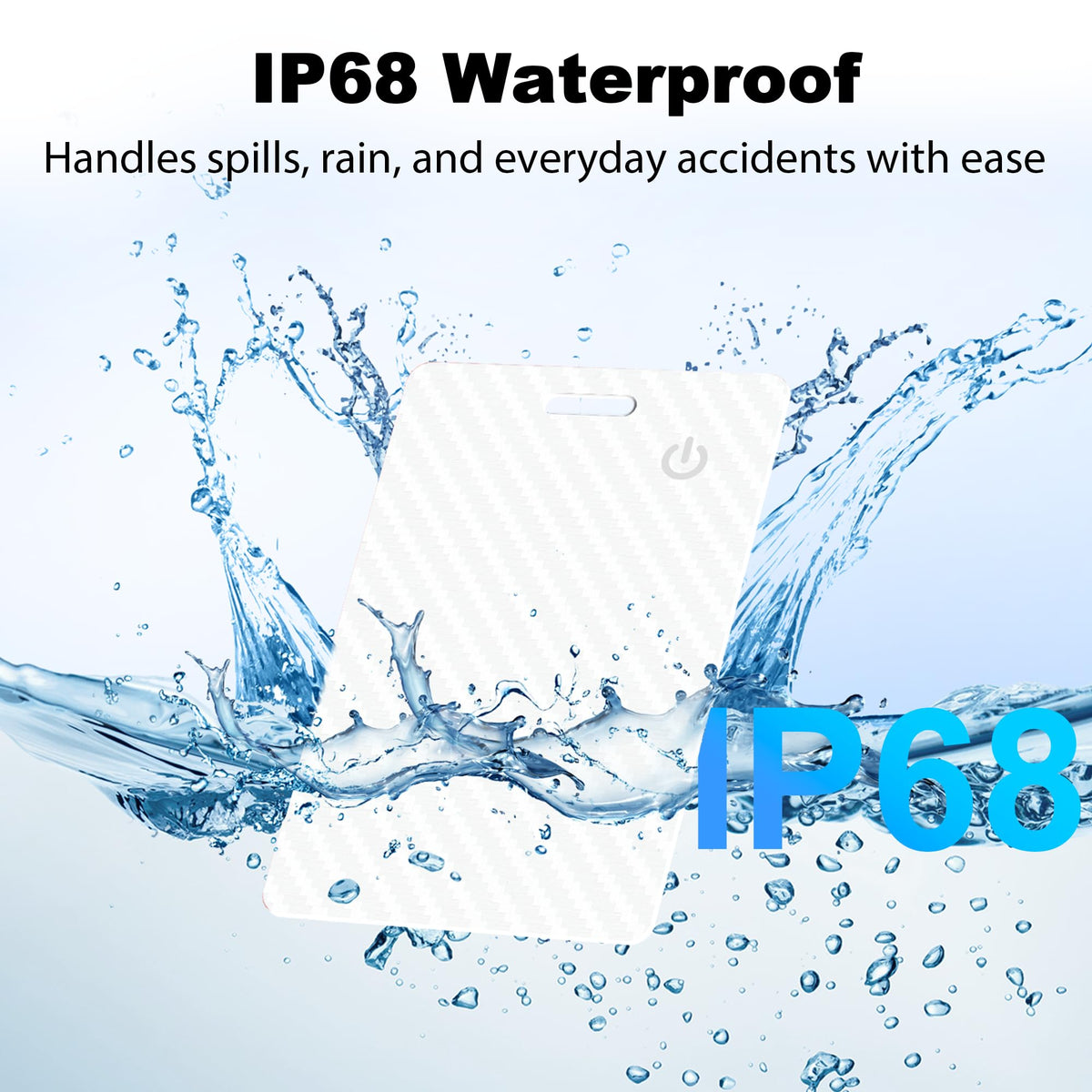QUICKHORSE card submerged in water illustrating IP68 protection benefit