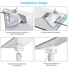 Quiddity Mount installation step shows slide and tighten for quick setup.