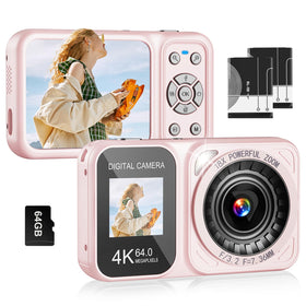 QUOLODOO front view in pink showing compact camera and quick-shutter benefit