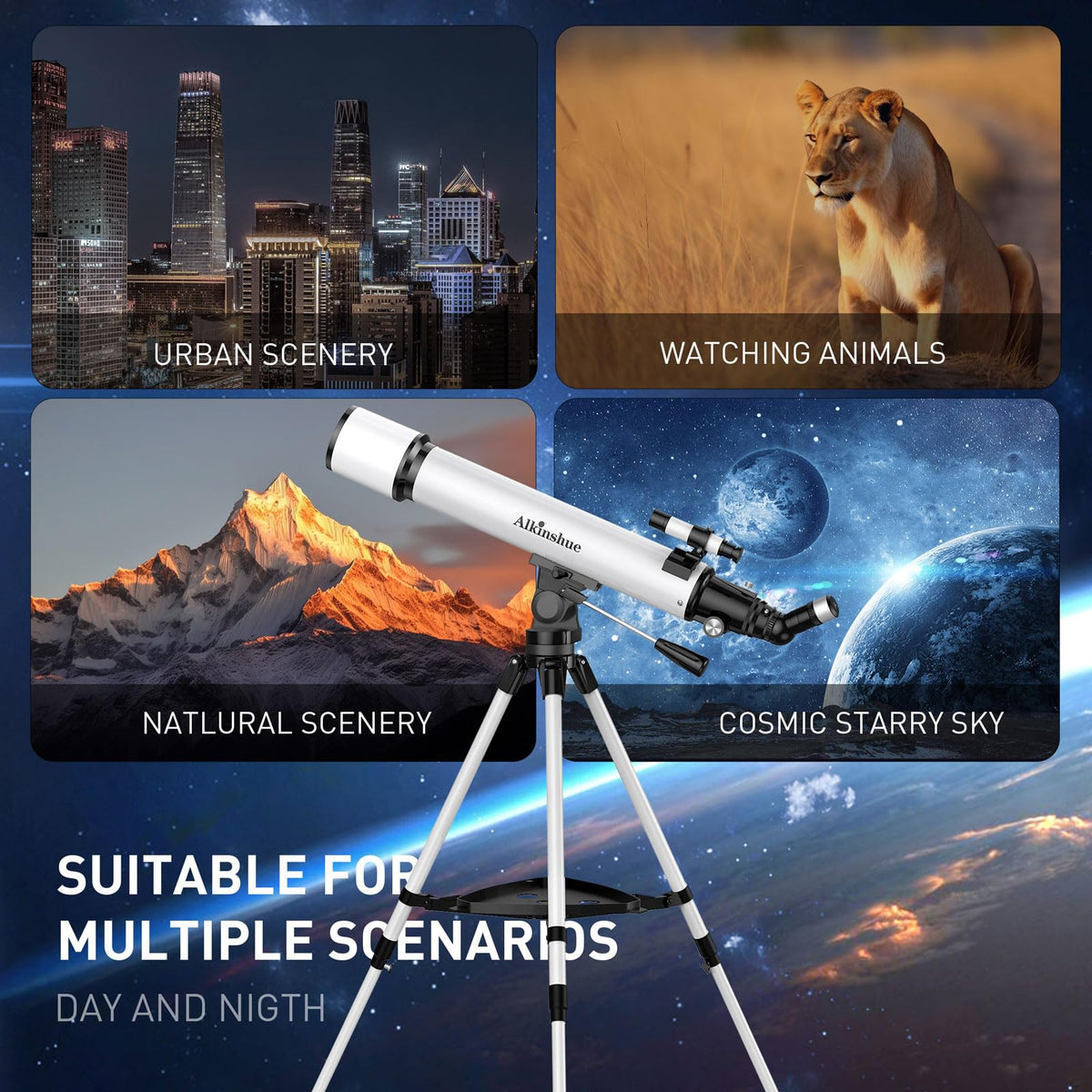 QW Telescope 24x-240x magnification for planets and clusters
