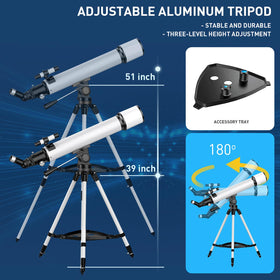 QW Telescope includes 20mm and 10mm eyepieces for flexibility