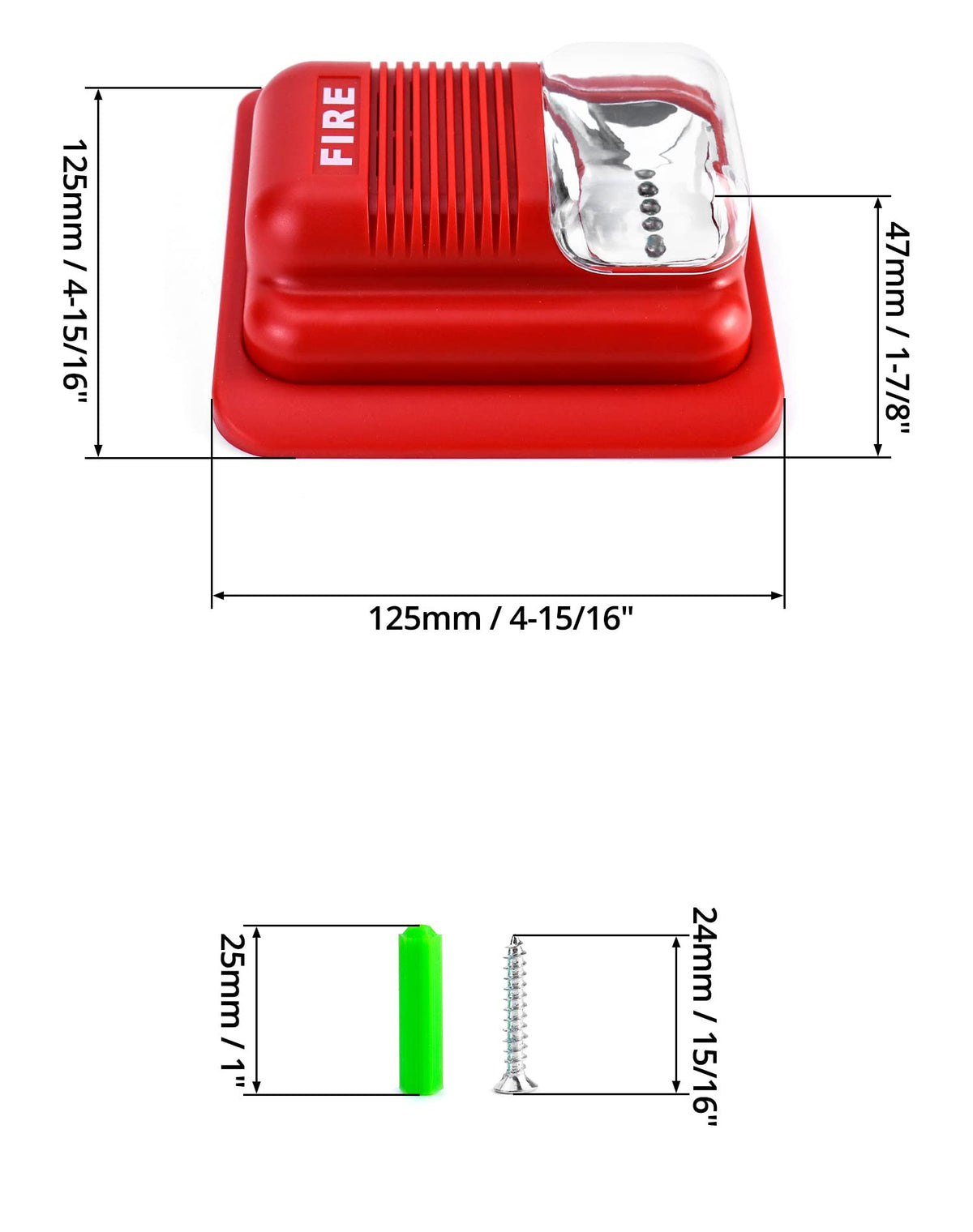 QWORK amber color option strobe provides high-contrast visibility for safety.