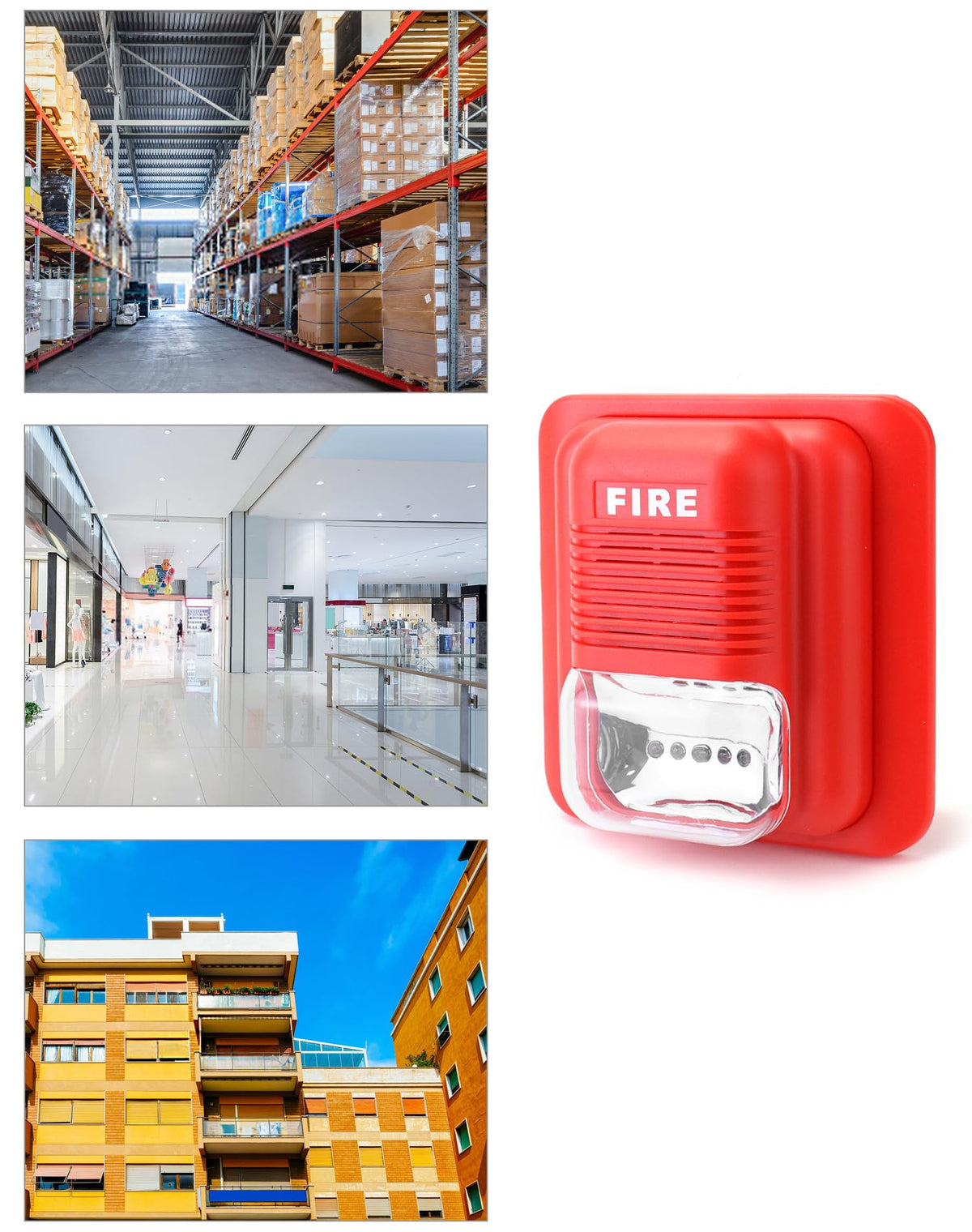 QWORK red color option strobe enhances visibility in busy spaces.
