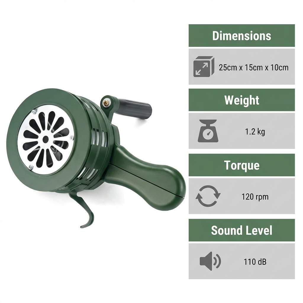QWORK hand crank siren emergency use; ideal for drills.