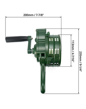 QWORK hand crank siren side view; compact and portable.