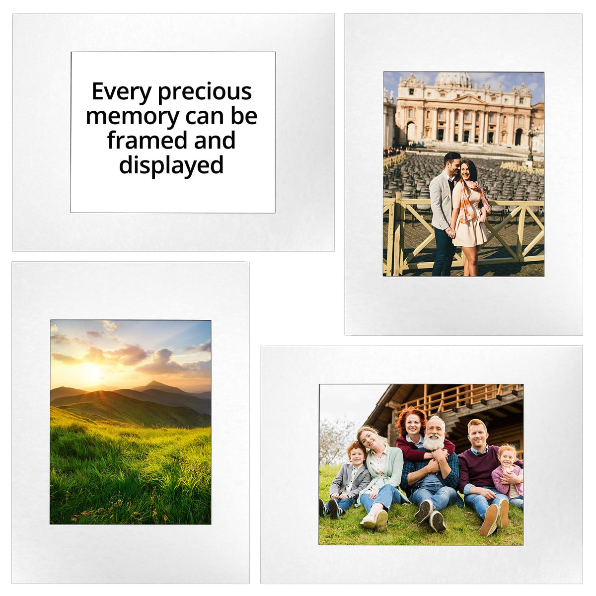 QWORK mat framed with 8x10 photo showing gallery-style display benefit