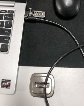 QWORK anchor kit visualizes a secure workstation and shared equipment protection.