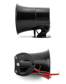 QWORK siren mounted on garage wall demonstrating audible protection coverage