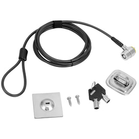 QWORK universal laptop cable lock secured on a desk for theft protection