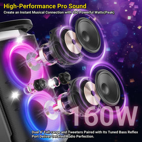 QxbJoy speaker with dynamic RGB light show for vibrant indoor atmosphere.