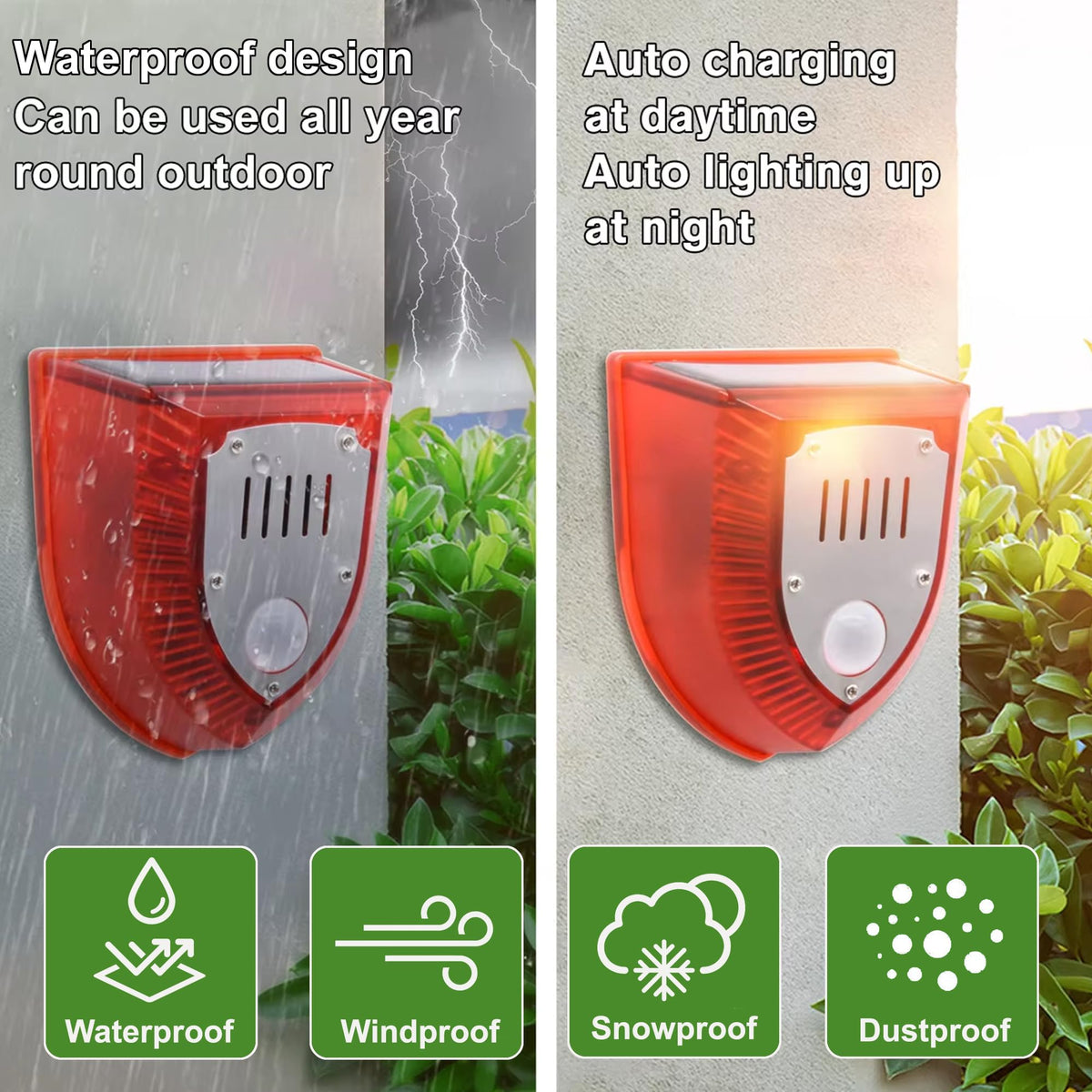 QXMH yard install on fence illustrating versatile outdoor security