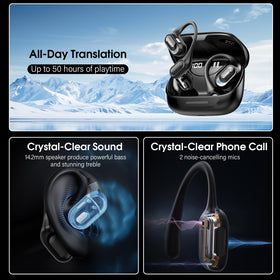 QXUFV translation earbuds work across 164 languages via Ear Dance app.