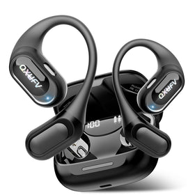 QXUFV open-ear headphones offer a lightweight design for all-day comfort.