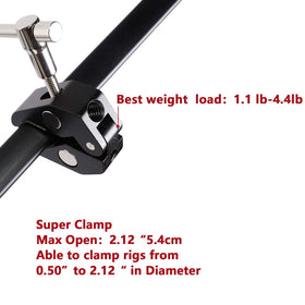 QYXINC clamp with black anodized aluminum and stainless steel construction.