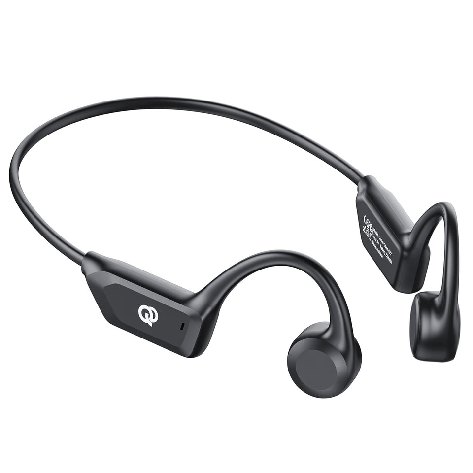 Qyzue bone conduction headphones with open-ear design for safe listening during workouts