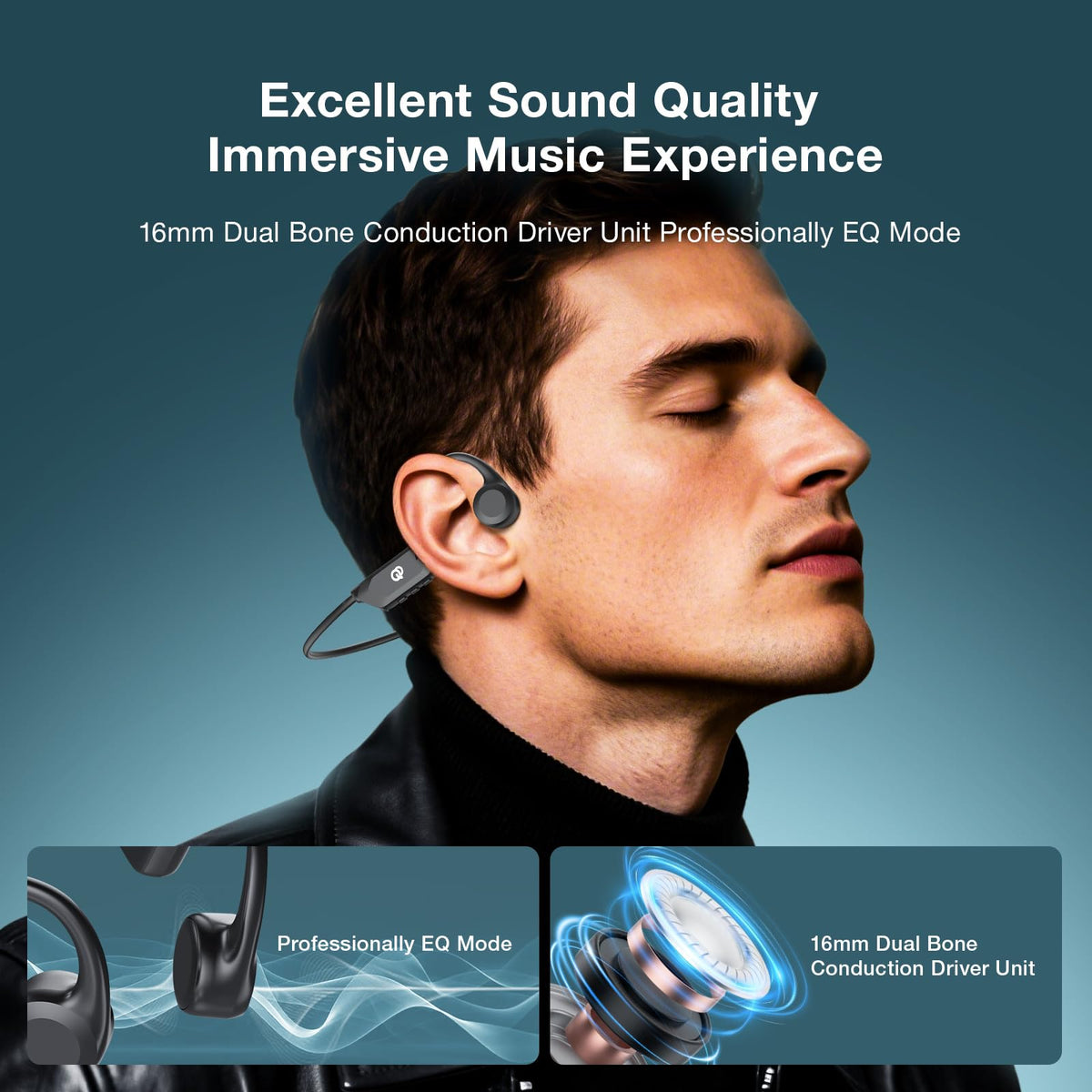 Qyzue wraparound titanium frame ensures secure, comfortable wear during activities
