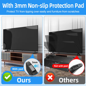 Qzanyee Life TV feet installed on Samsung showing level support and balance