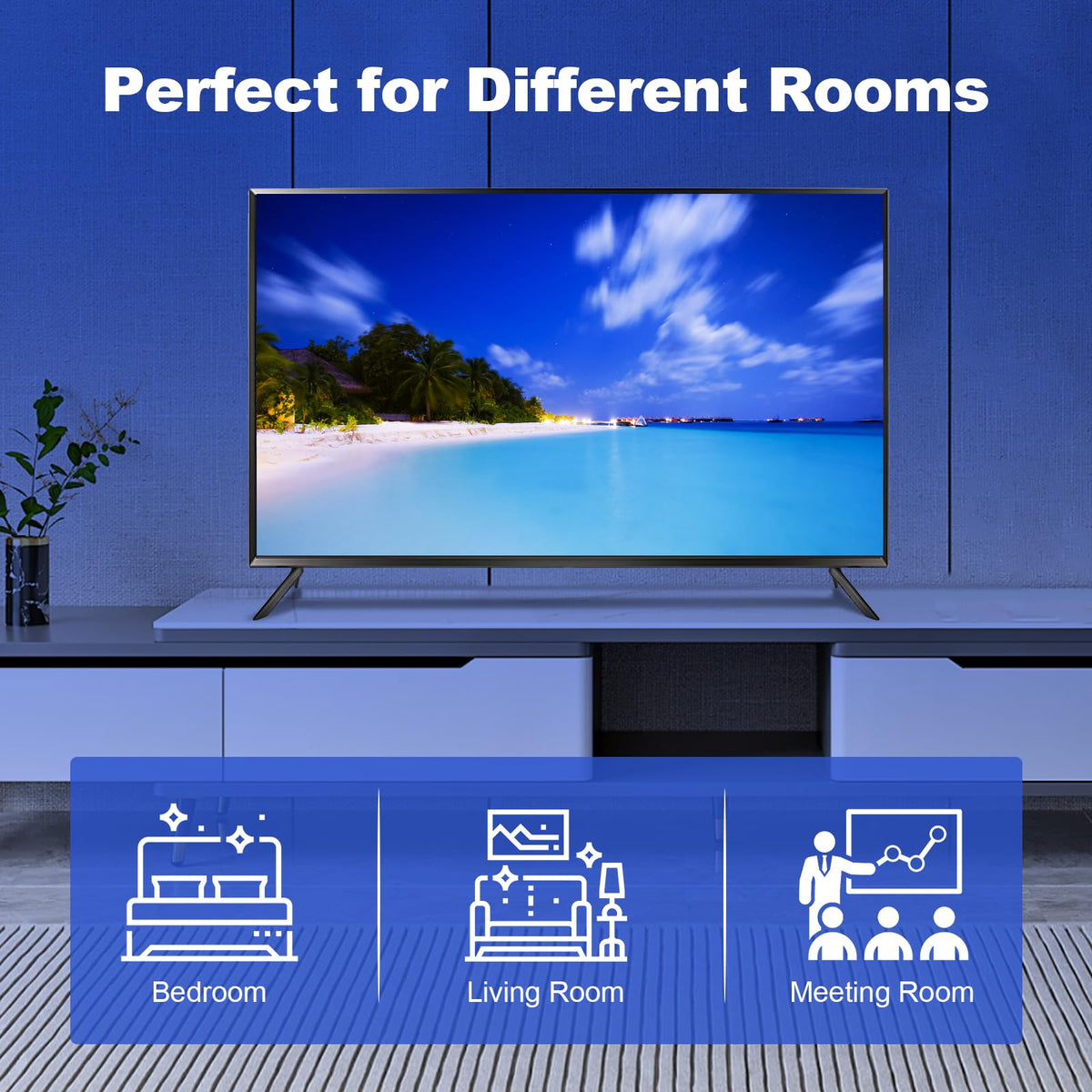 Qzanyee Life hands inserting a leg into the TV slot demonstrating tool-free installation