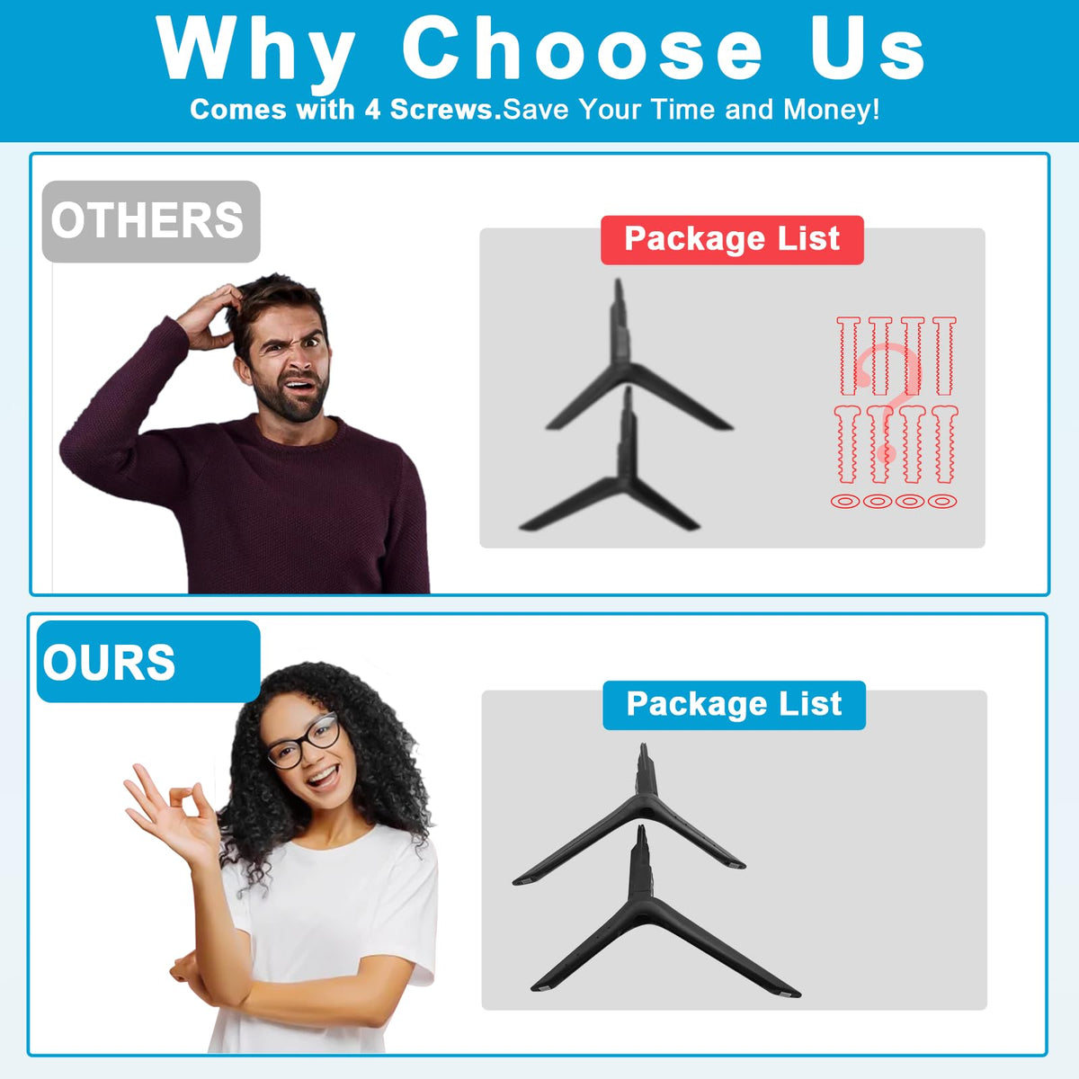 Qzanyee Life packaging and contents showing the left and right bases included