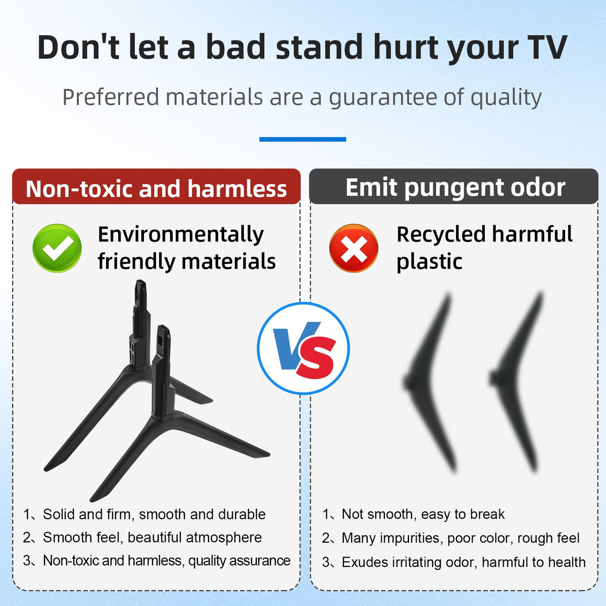 Qzanyee Life side profile of mounted leg demonstrating correct TV stance and balance