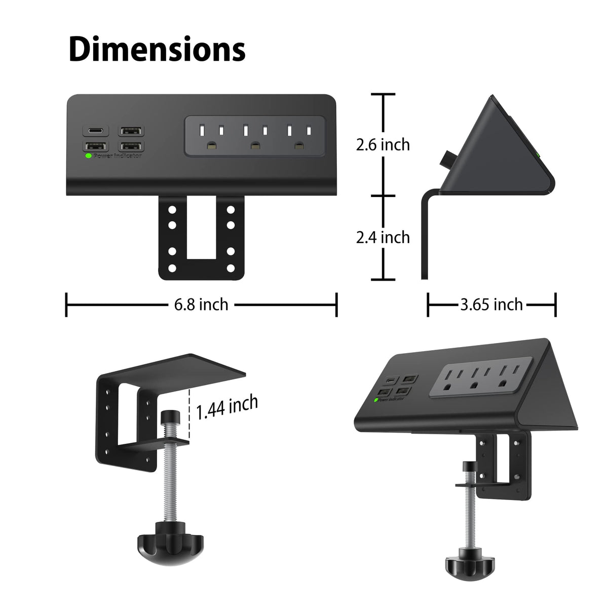 QZUKOY 4.9 ft cord and plug showing flexible outlet placement