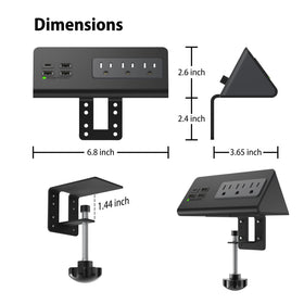 QZUKOY 4.9 ft cord and plug showing flexible outlet placement