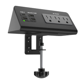 QZUKOY front-mounted power station on desk for decluttered workspace