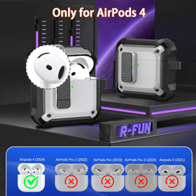 R-fun AirPods 4 case auto-lid prevents accidental opening on the go