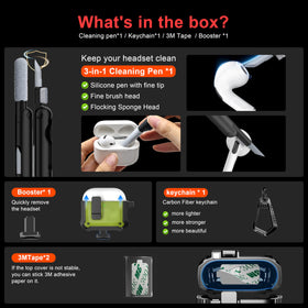 R-fun AirPods 4 case bundle with carabiner and tools for on-the-go protection.