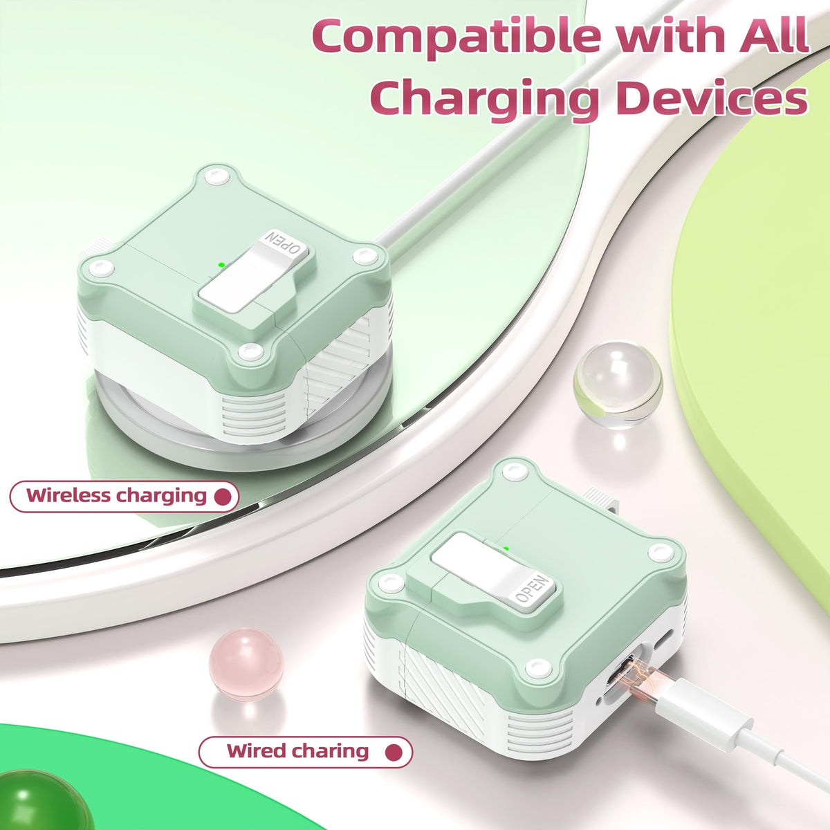 R-fun AirPods 4 case carabiner clip enables hands-free transport.