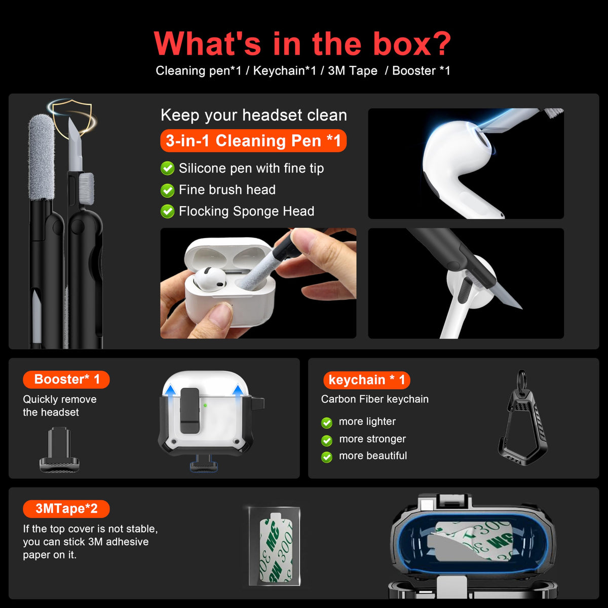 R-fun AirPods 4 case carbon fiber detail enhances design and grip
