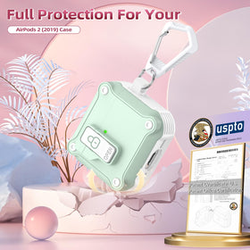 R-fun AirPods 4 case includes cleaning pen and carabiner for easy maintenance.